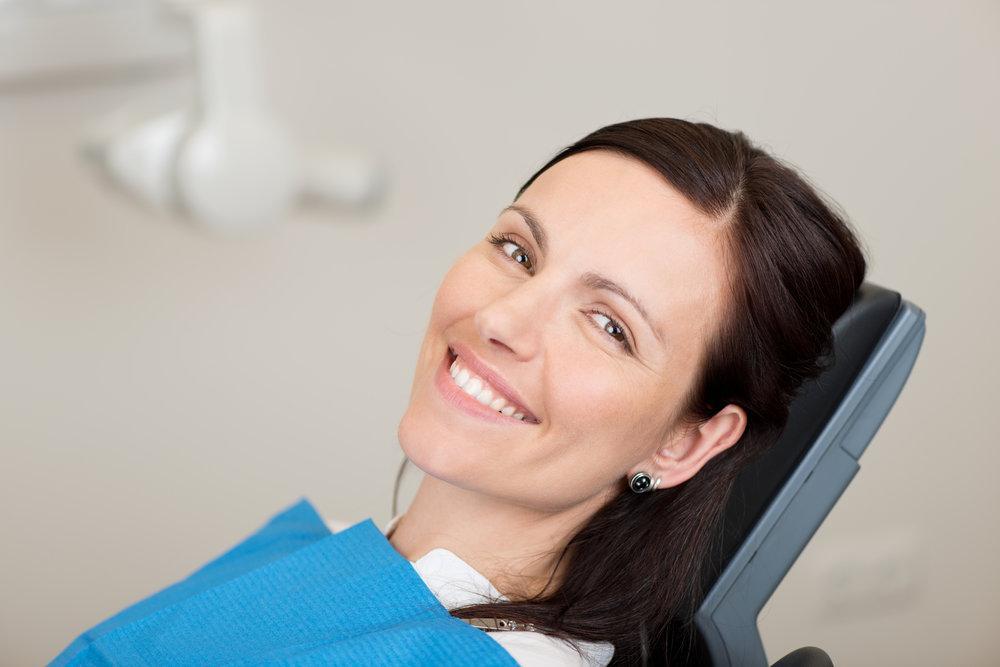 Woman smiling in dental chair 